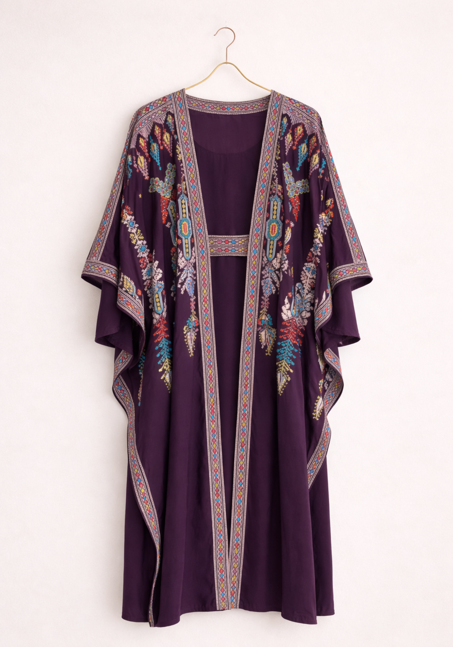 Long Sleeve Long Night Gown And Long Robe