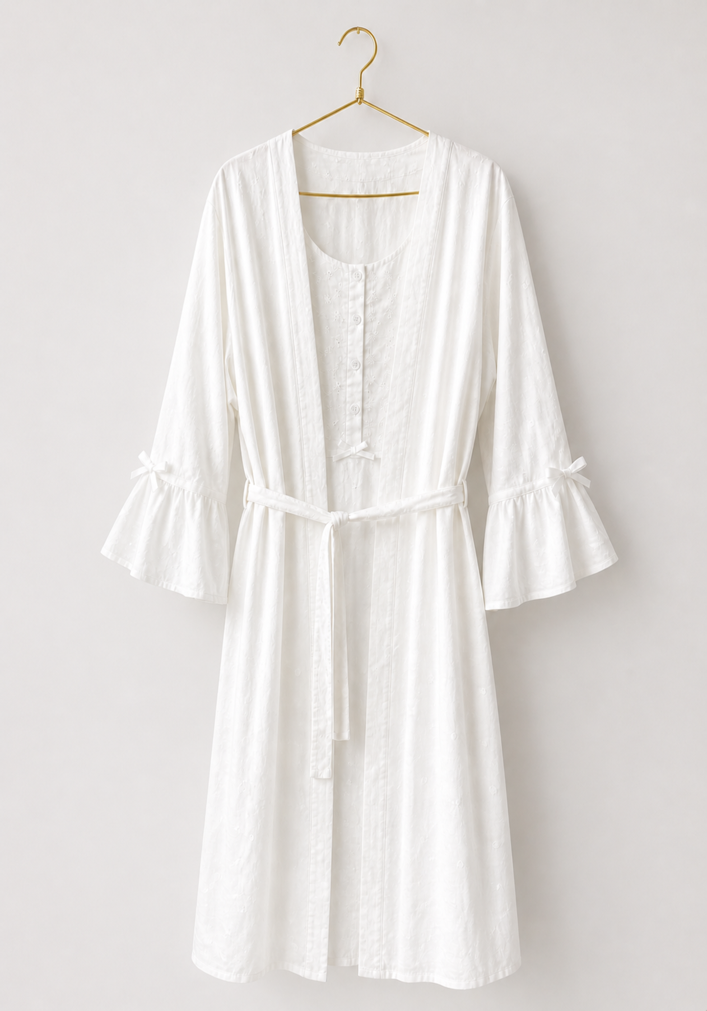 Maternal Robe Set: Short Sleeve Nighty And Robe