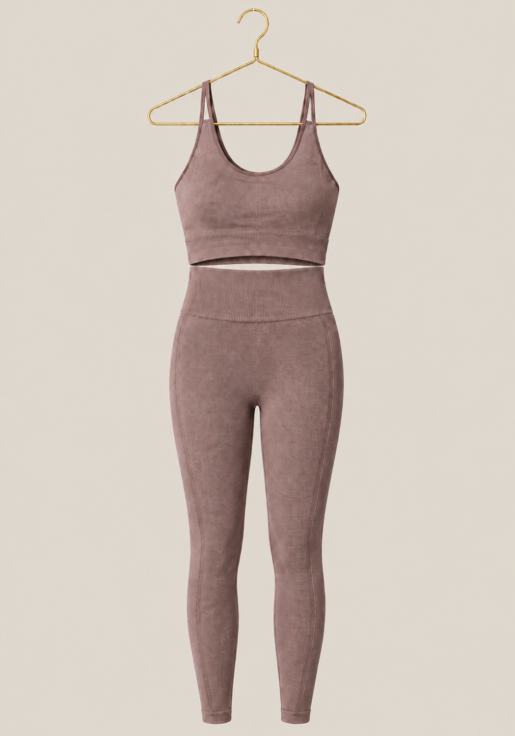 Sports Shaper Set: Shoulder Strap Sports Bra Top And Hi Waist Leggings Shaper