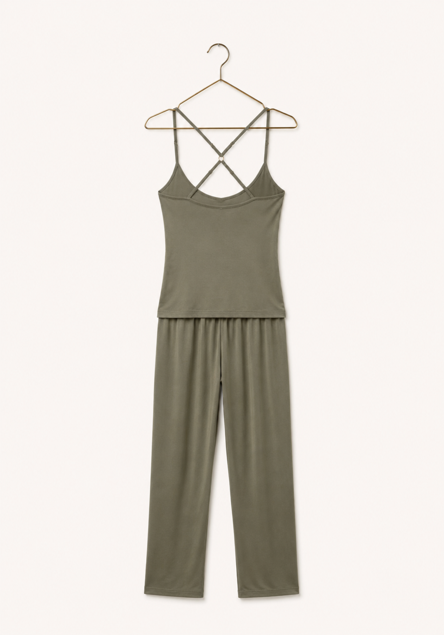 3 Pieces Set: Viscose Lycra Shoulder Strap Plain Pajamas And Satin Printed Robe