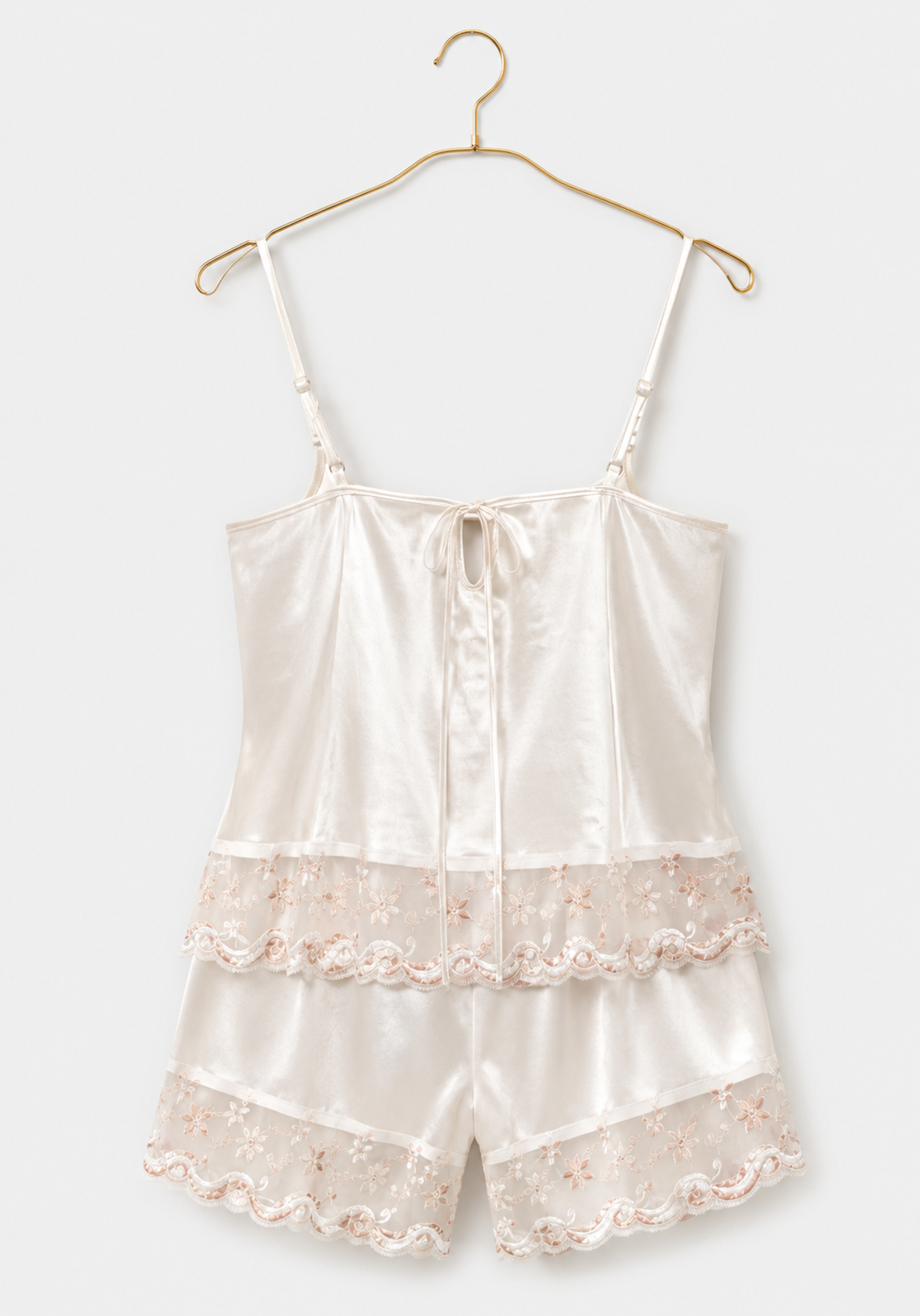 Cami Short Set: Shoulder Strap Satin Cami And Short Set