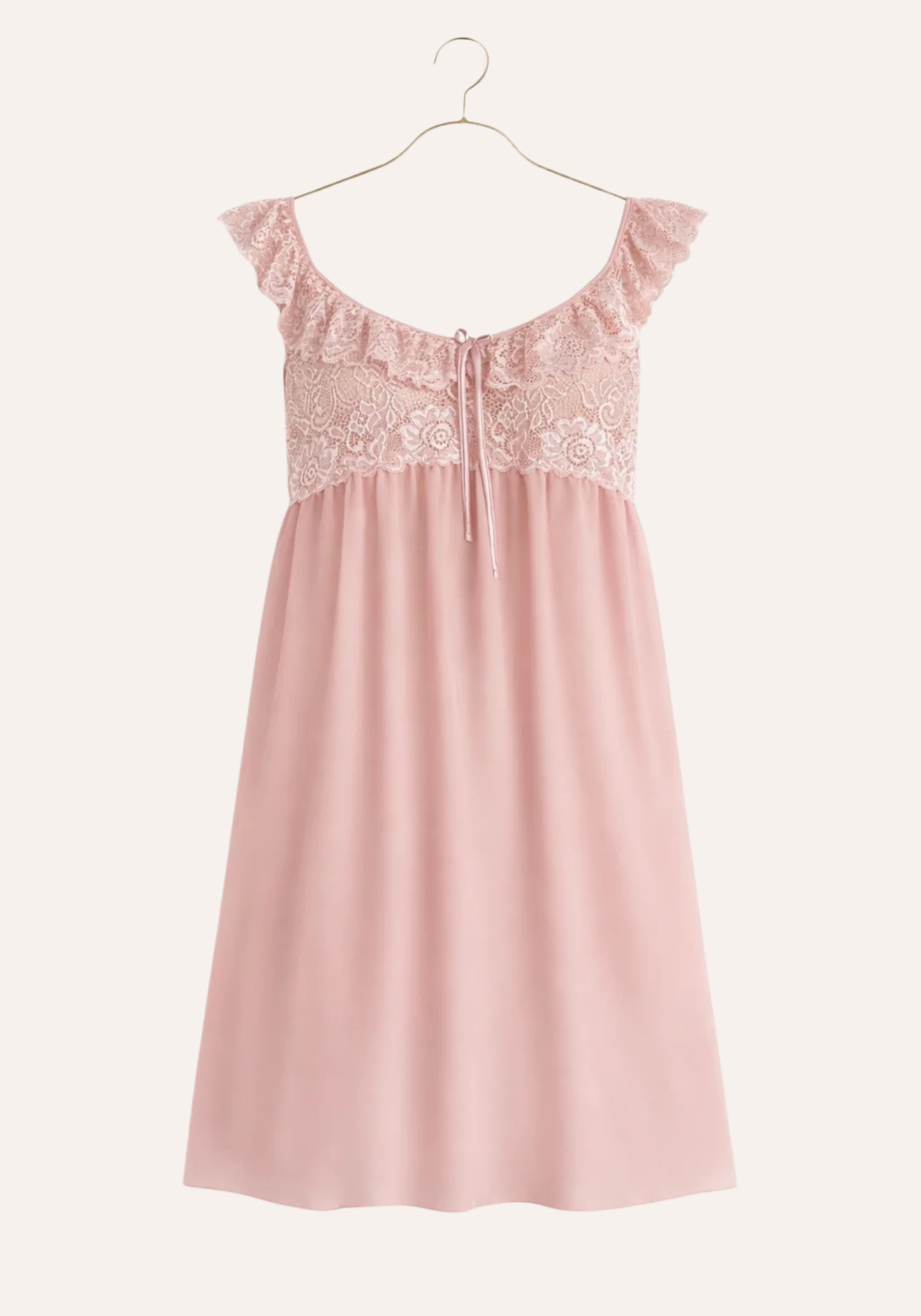 Schiffon Short Nighty With Dantel Breast Area