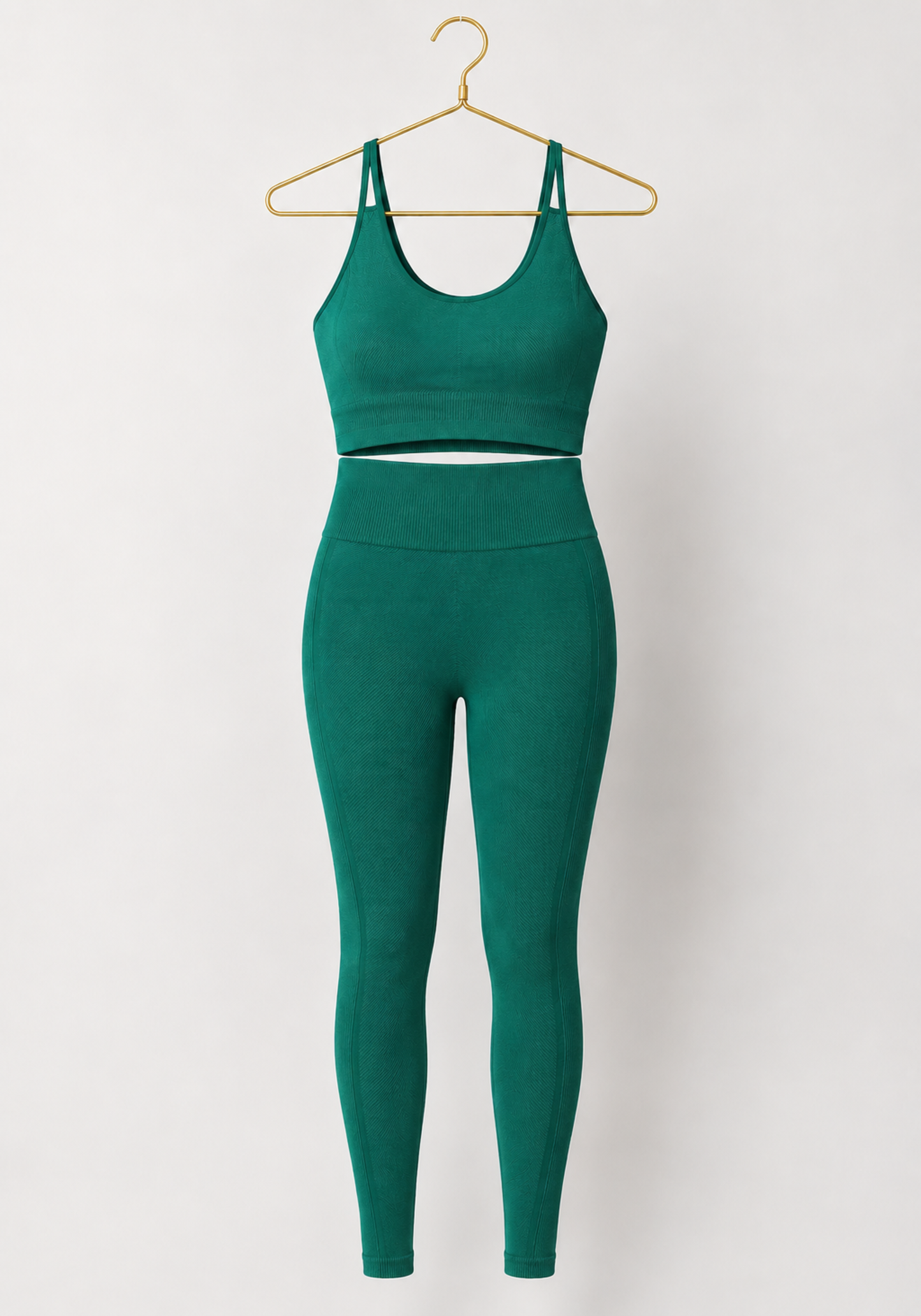 Sports Shaper Set: Shoulder Strap Sports Bra Top And Hi Waist Leggings Shaper