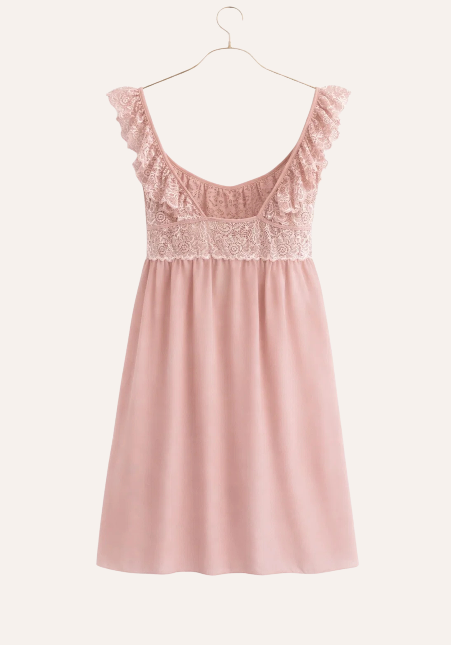 Schiffon Short Nighty With Dantel Breast Area