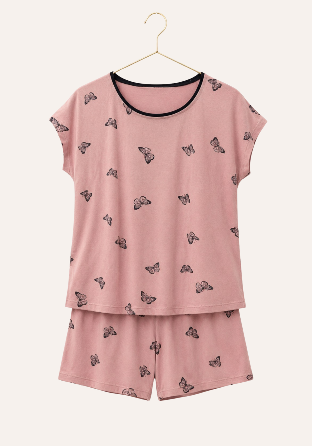 Short Sleeve Top With Short Set