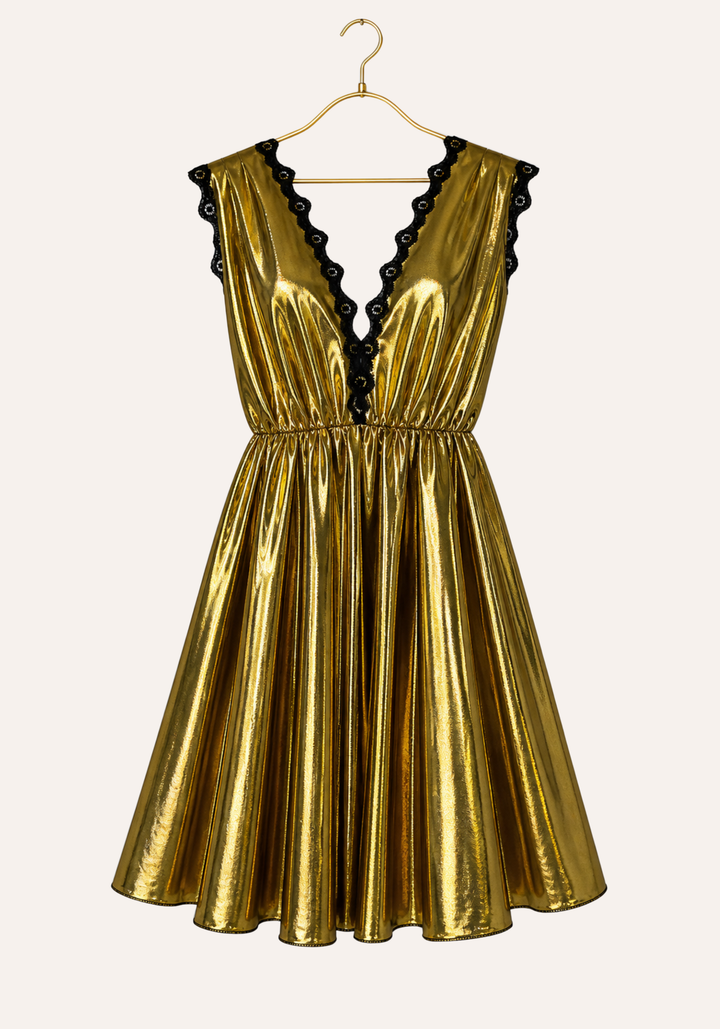 Short Nighty: Disko Sleeveless V Front And Back Opening Short Nighty