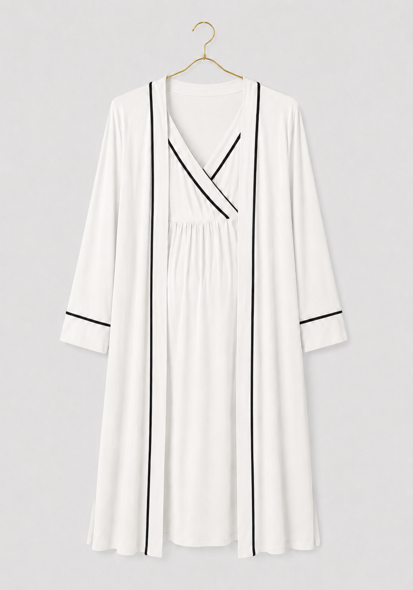 Plain Comfortable Viscose Lycra Short Sleeve Soft Short Nighty And Robe Set