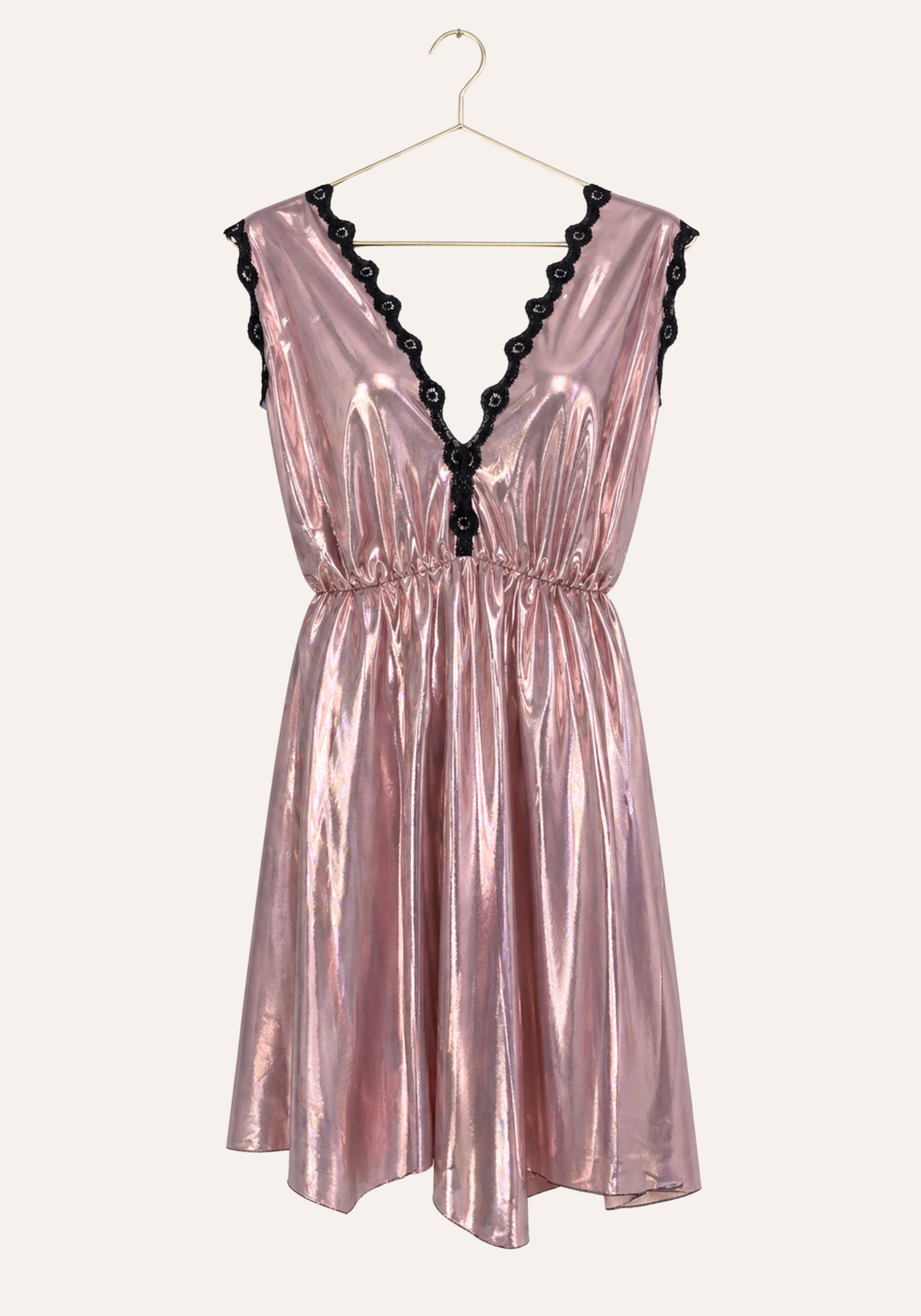 Short Nighty: Disko Sleeveless V Front And Back Opening Short Nighty