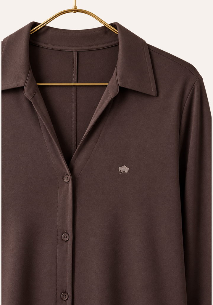 Collar V Button Long Sleeve Top And Pants With Lace Detail Pajamas