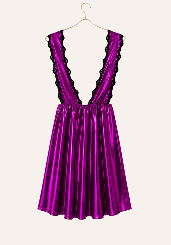 Short Nighty: Disko Sleeveless V Front And Back Opening Short Nighty