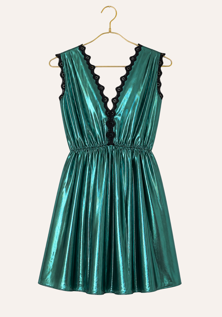 Short Nighty: Disko Sleeveless V Front And Back Opening Short Nighty