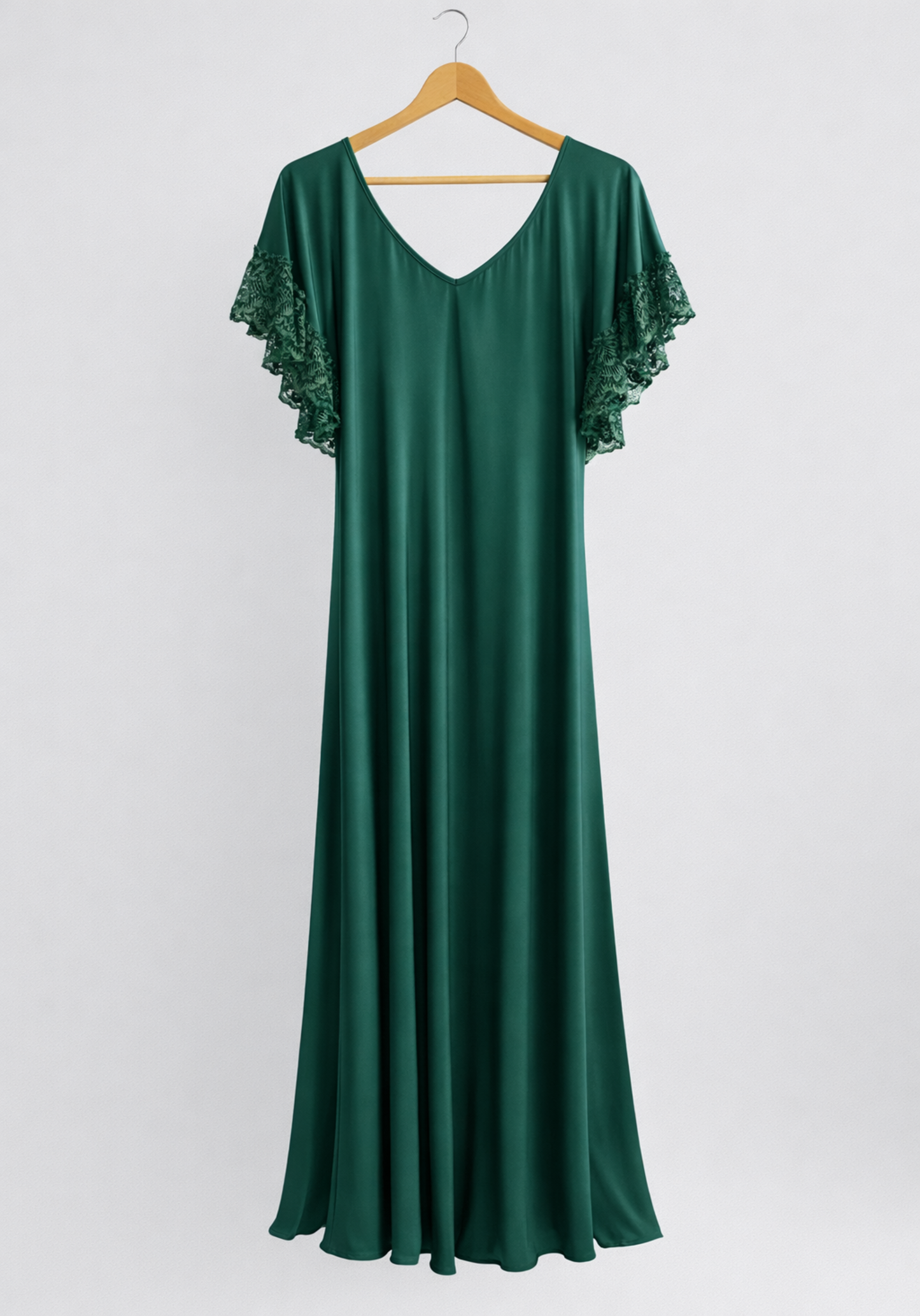 Satin Long Nighty With Dantel