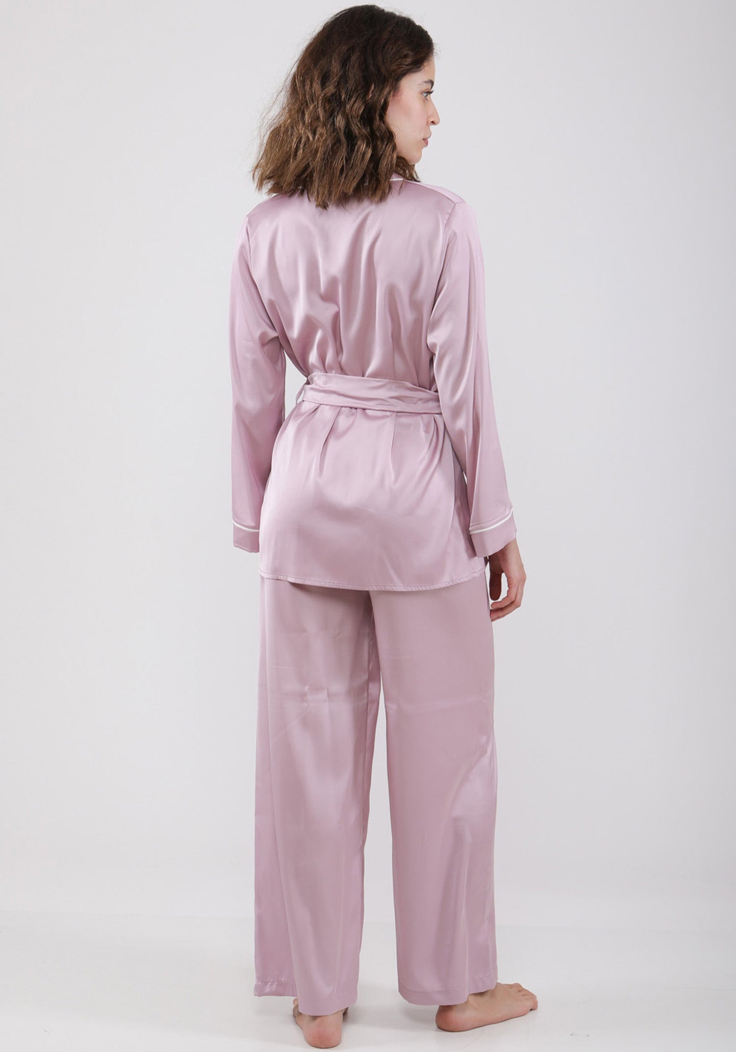LNGR Satin Collar Button Pajama