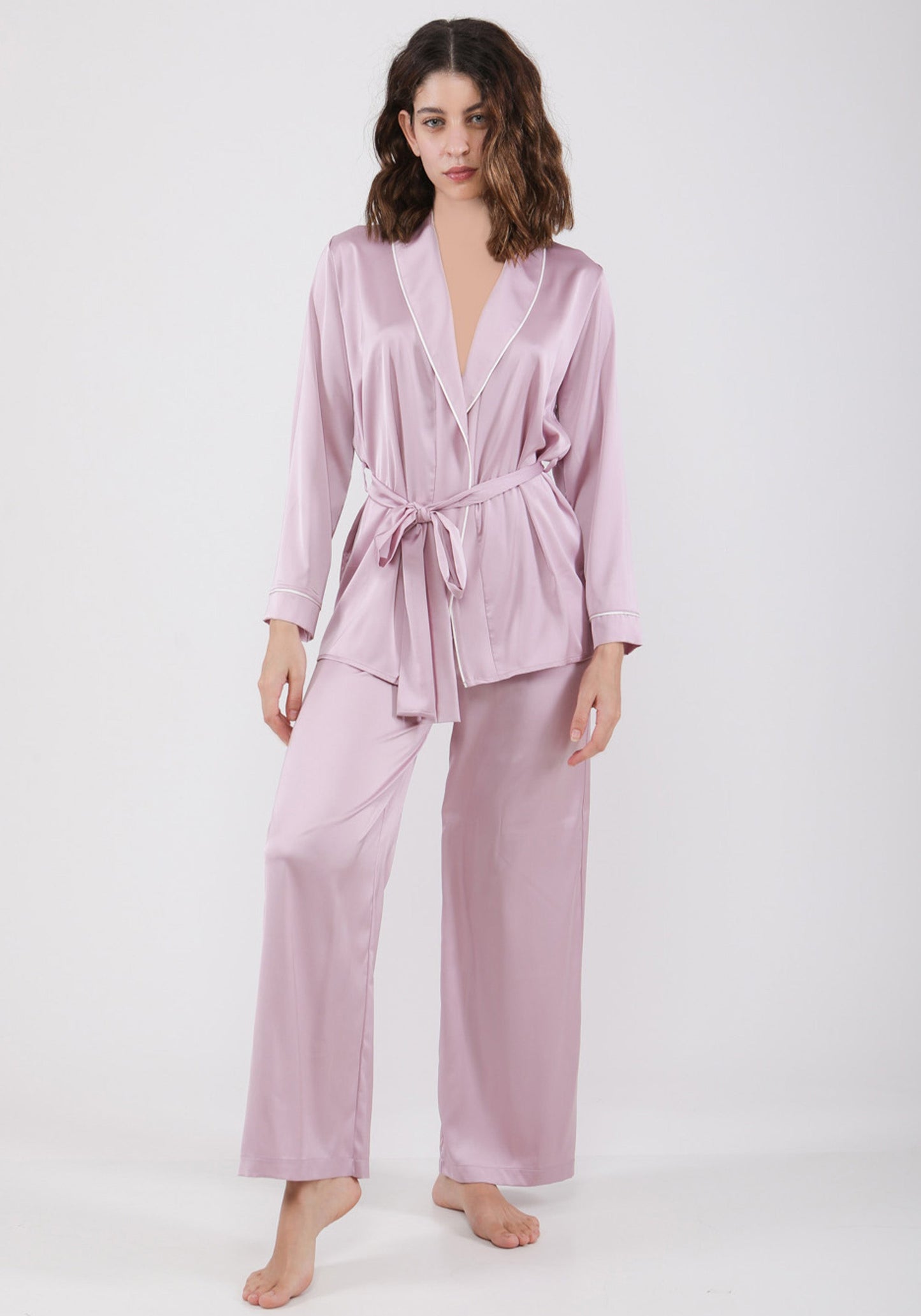 LNGR Satin Collar Button Pajama