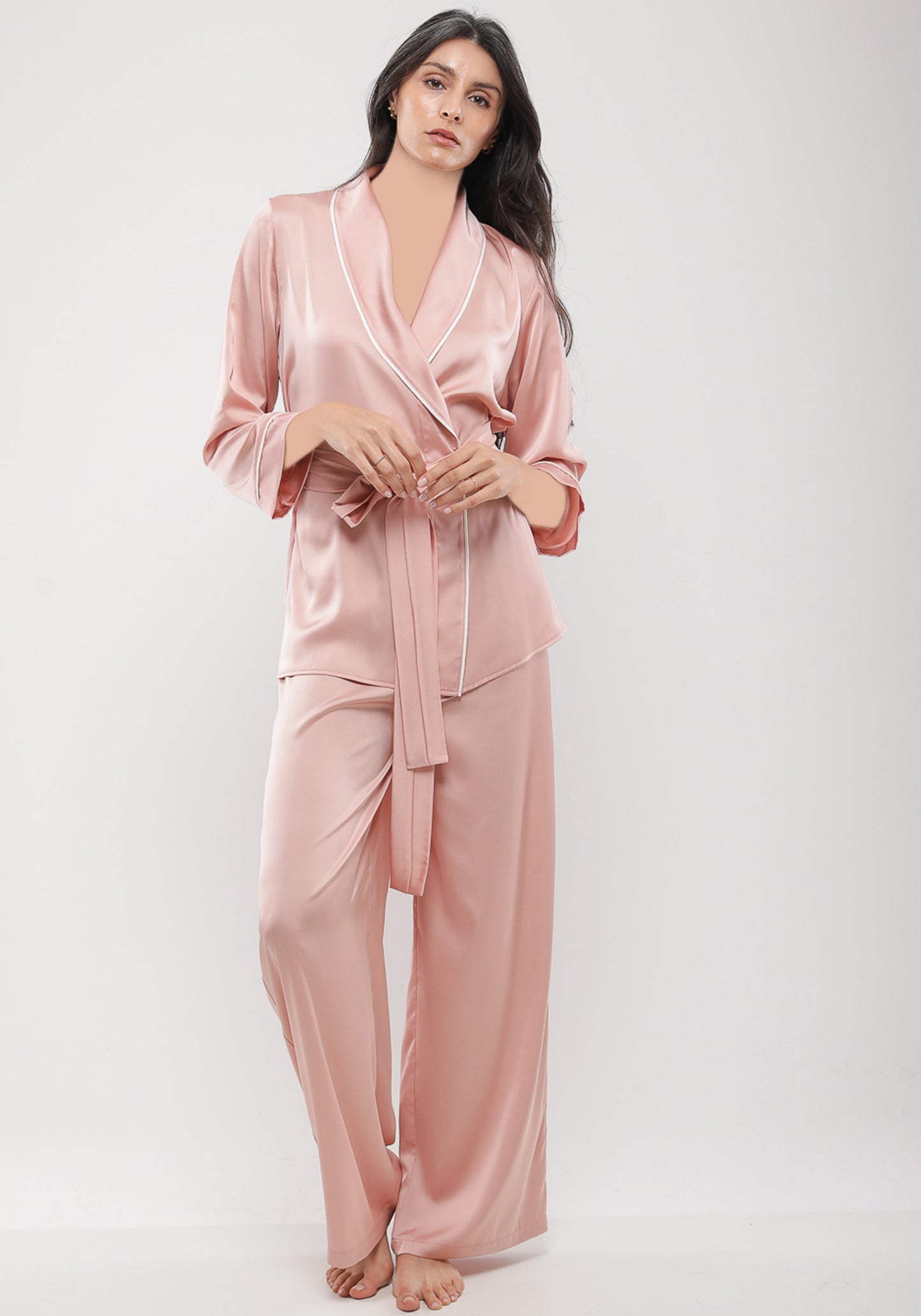 LNGR Satin Collar Button Pajama