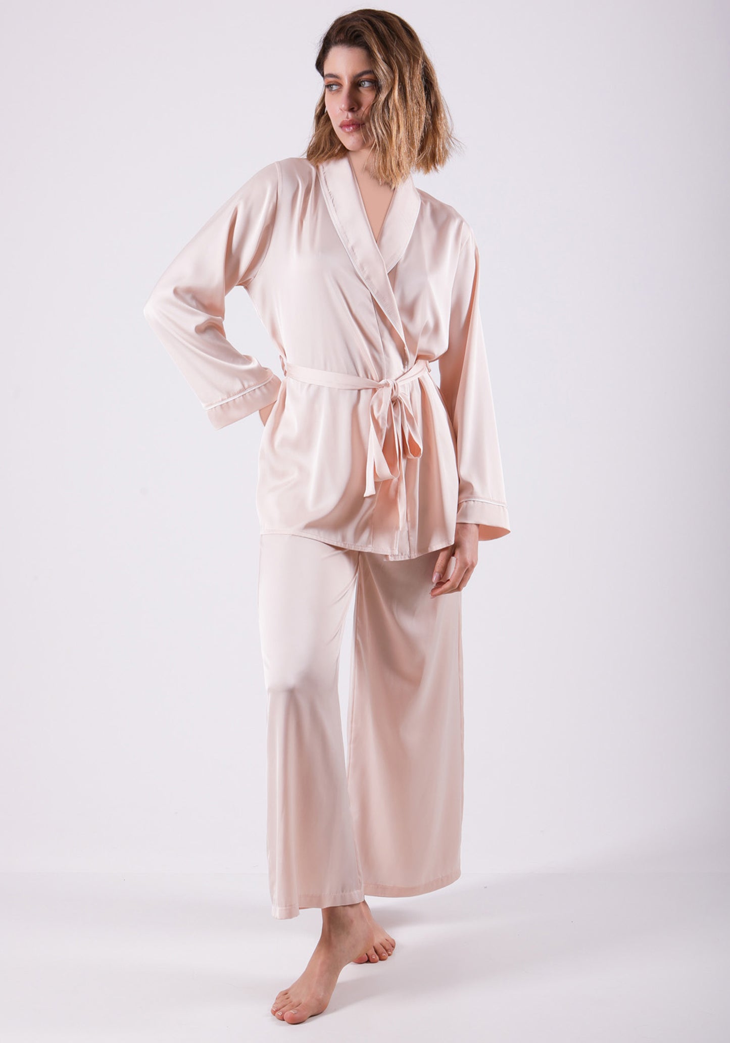 LNGR Satin Collar Button Pajama