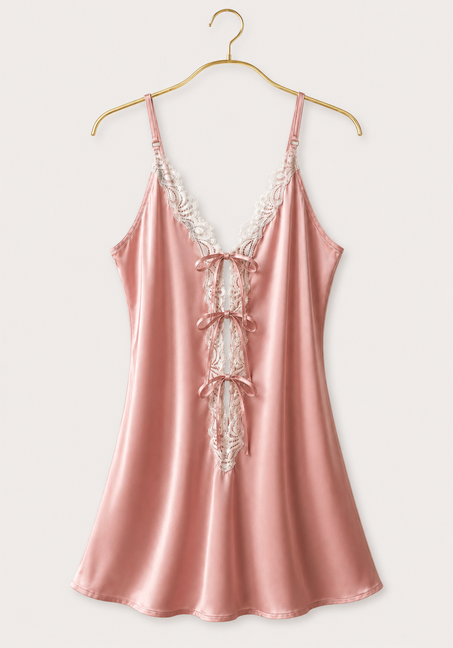 Shoulder Strap Babydoll With Lace Detail