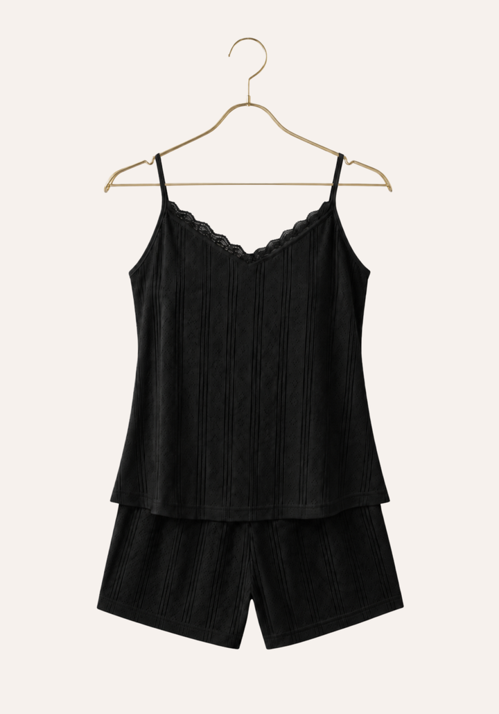 Shoulder Strap Cotton Top And Short Set