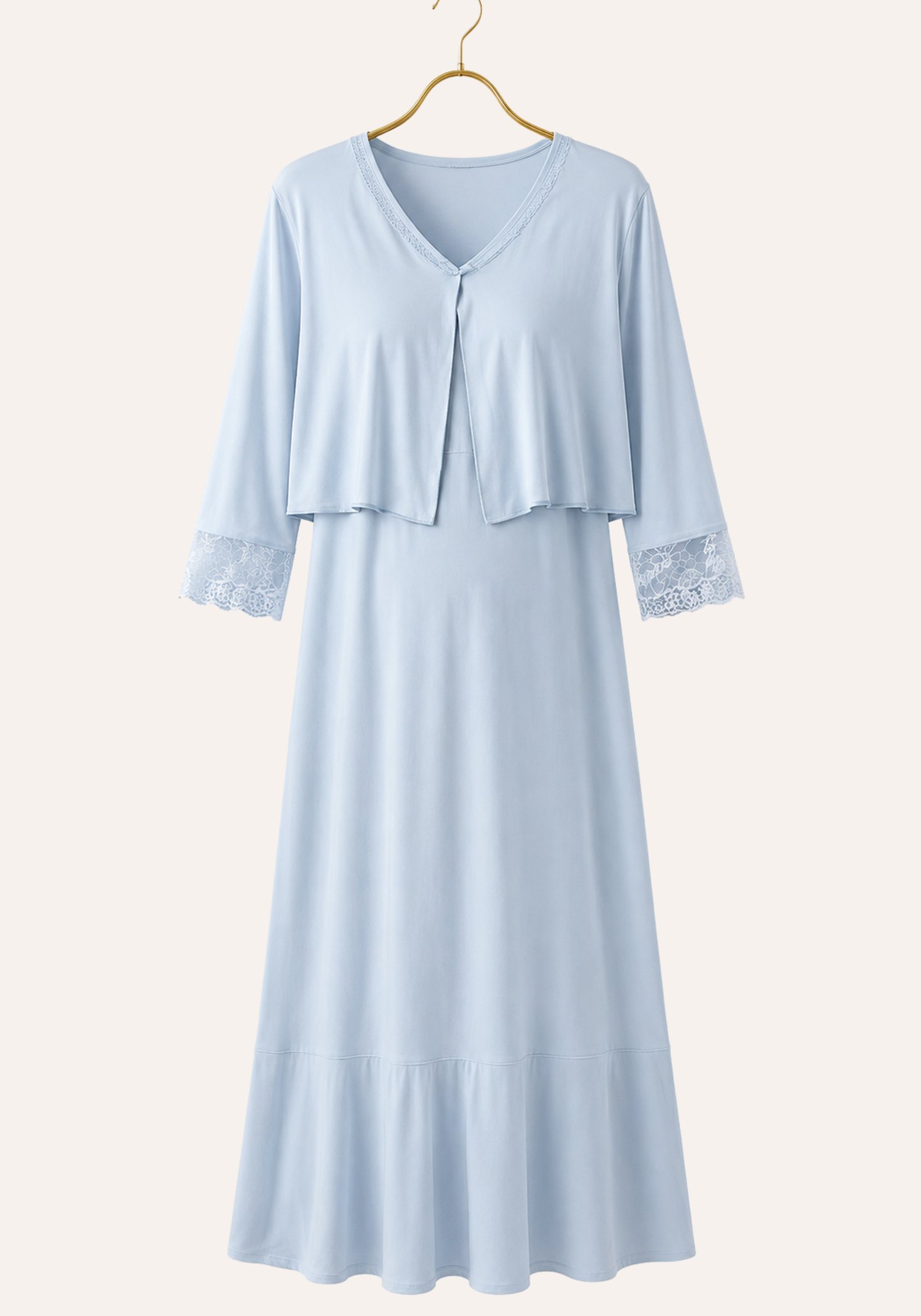 Long Sleeve Long Nighty And Long Sleeve Long Robe Set