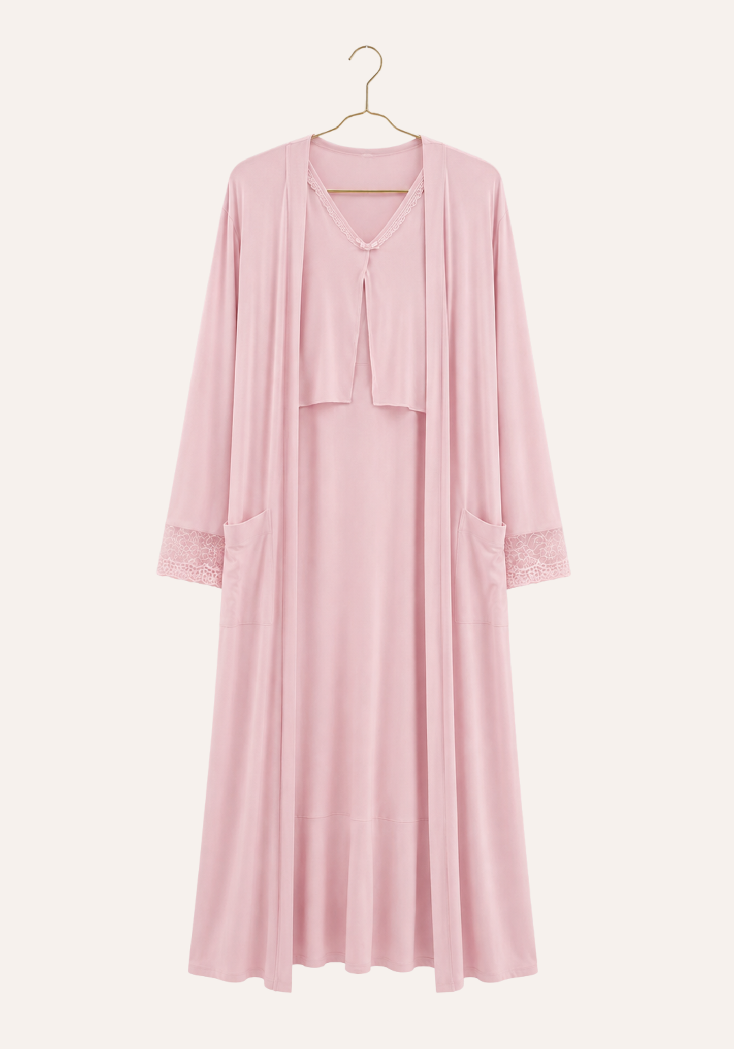 Long Sleeve Long Nighty And Long Sleeve Long Robe Set