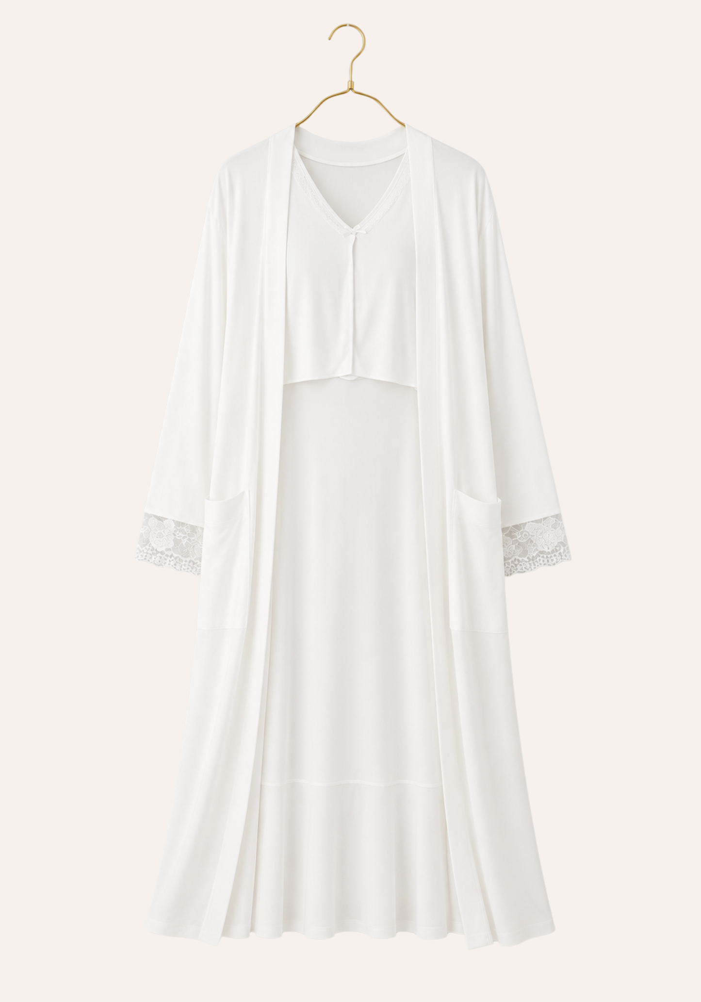 Long Sleeve Long Nighty And Long Sleeve Long Robe Set