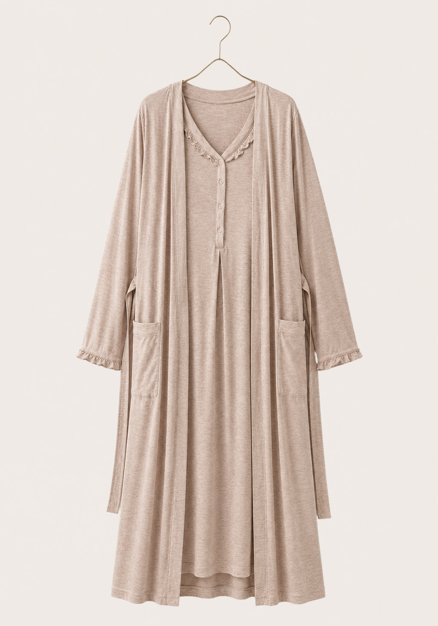 Maternal 2 Piece Long Robe And Nightgown Set