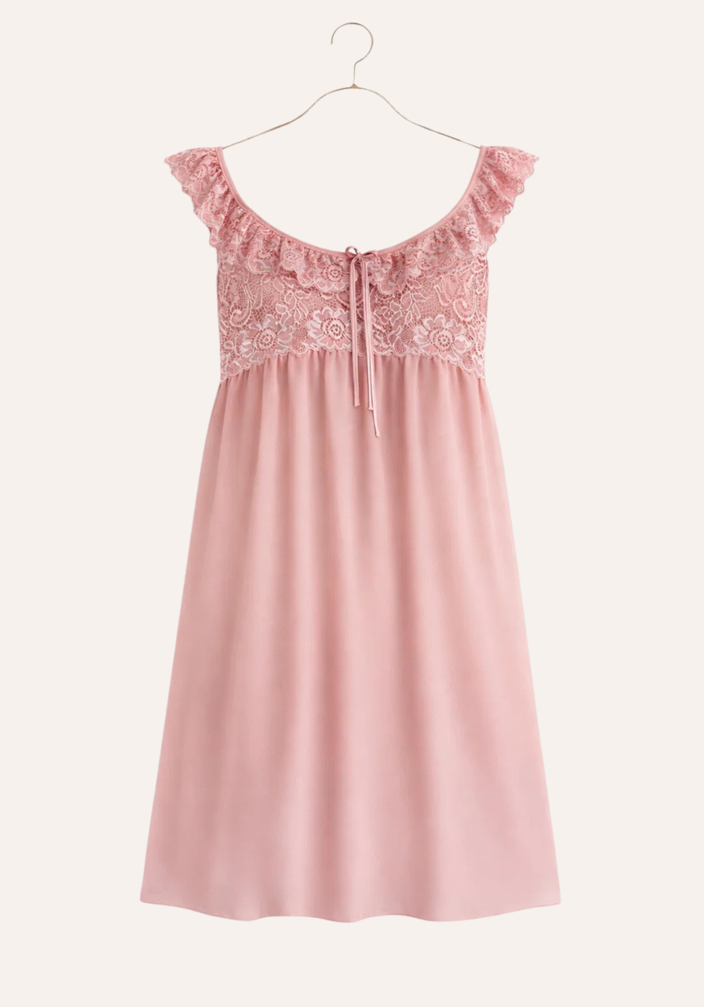 Schiffon Short Nighty With Dantel Breast Area