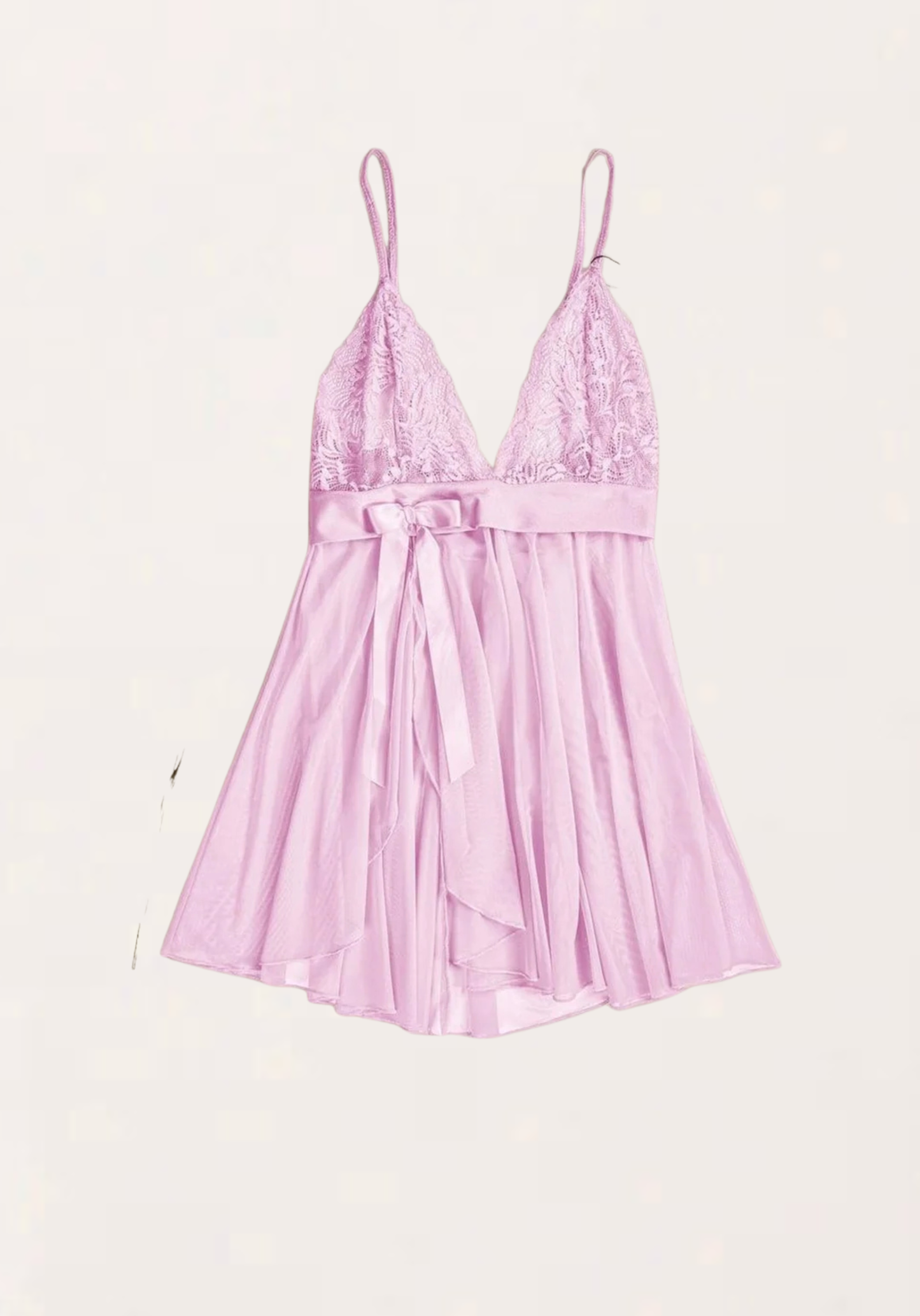 Babydoll: Shoulder Strap Lace Bra Chiffon Babydoll