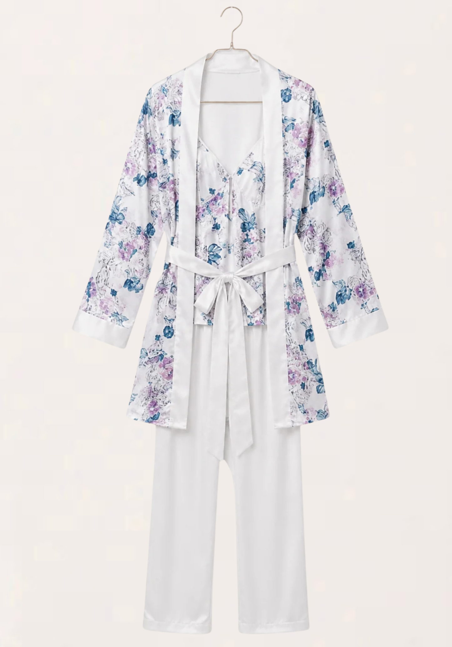 Satin 3 Pieces Printed Pajama