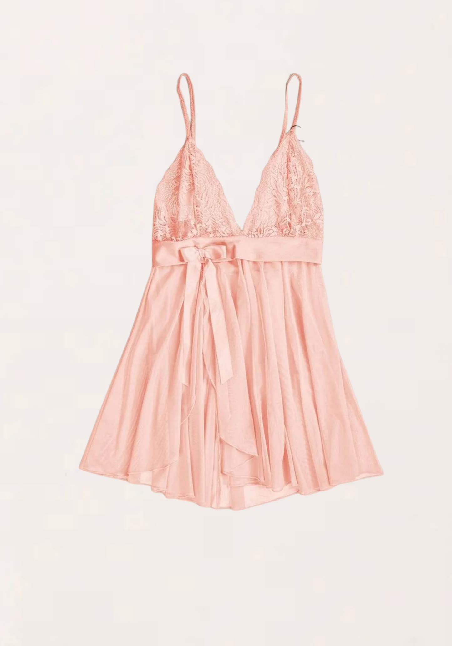 Babydoll: Shoulder Strap Lace Bra Chiffon Babydoll