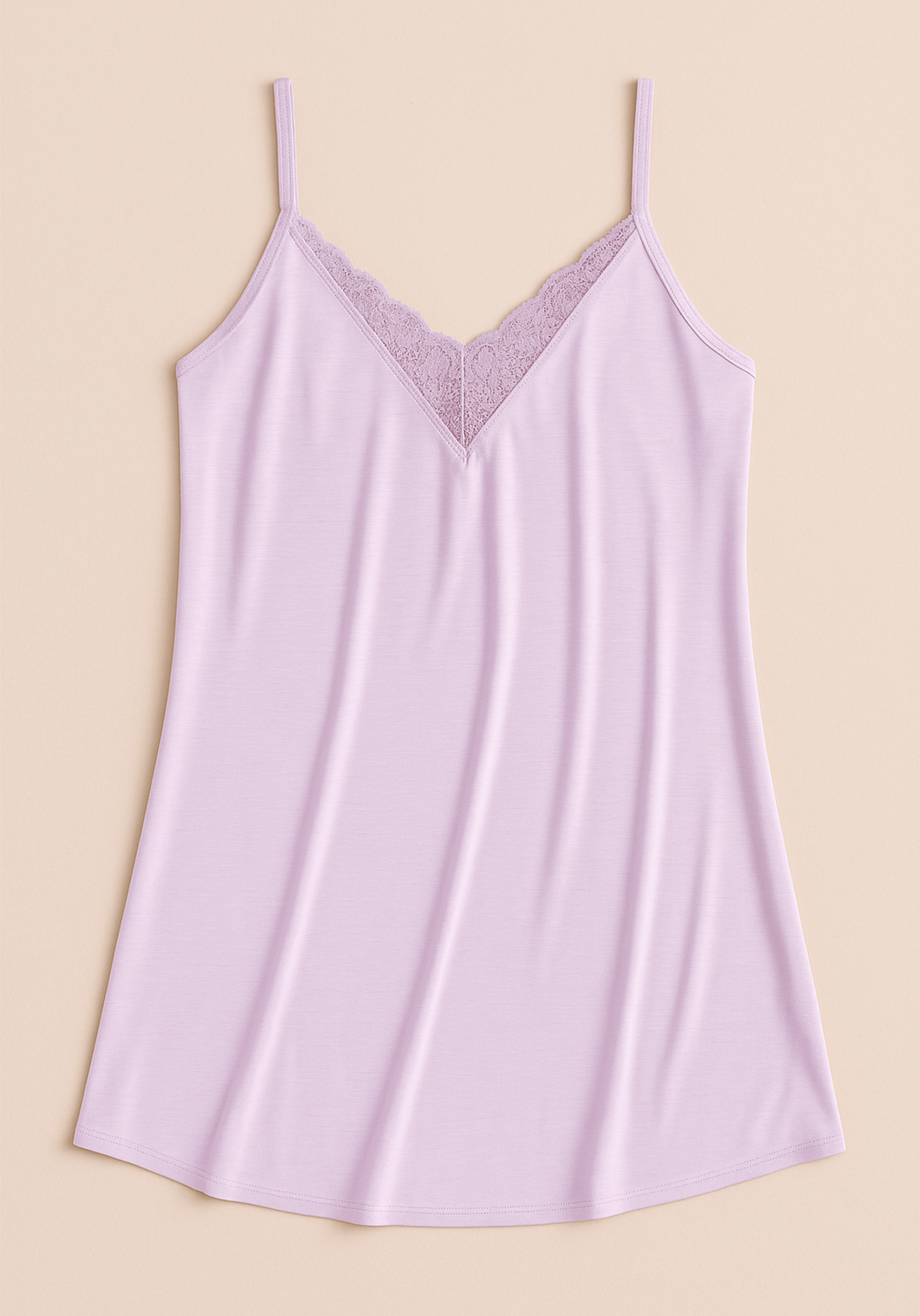 Modal Nighty: Shoulder Strap V-Lace Nighty