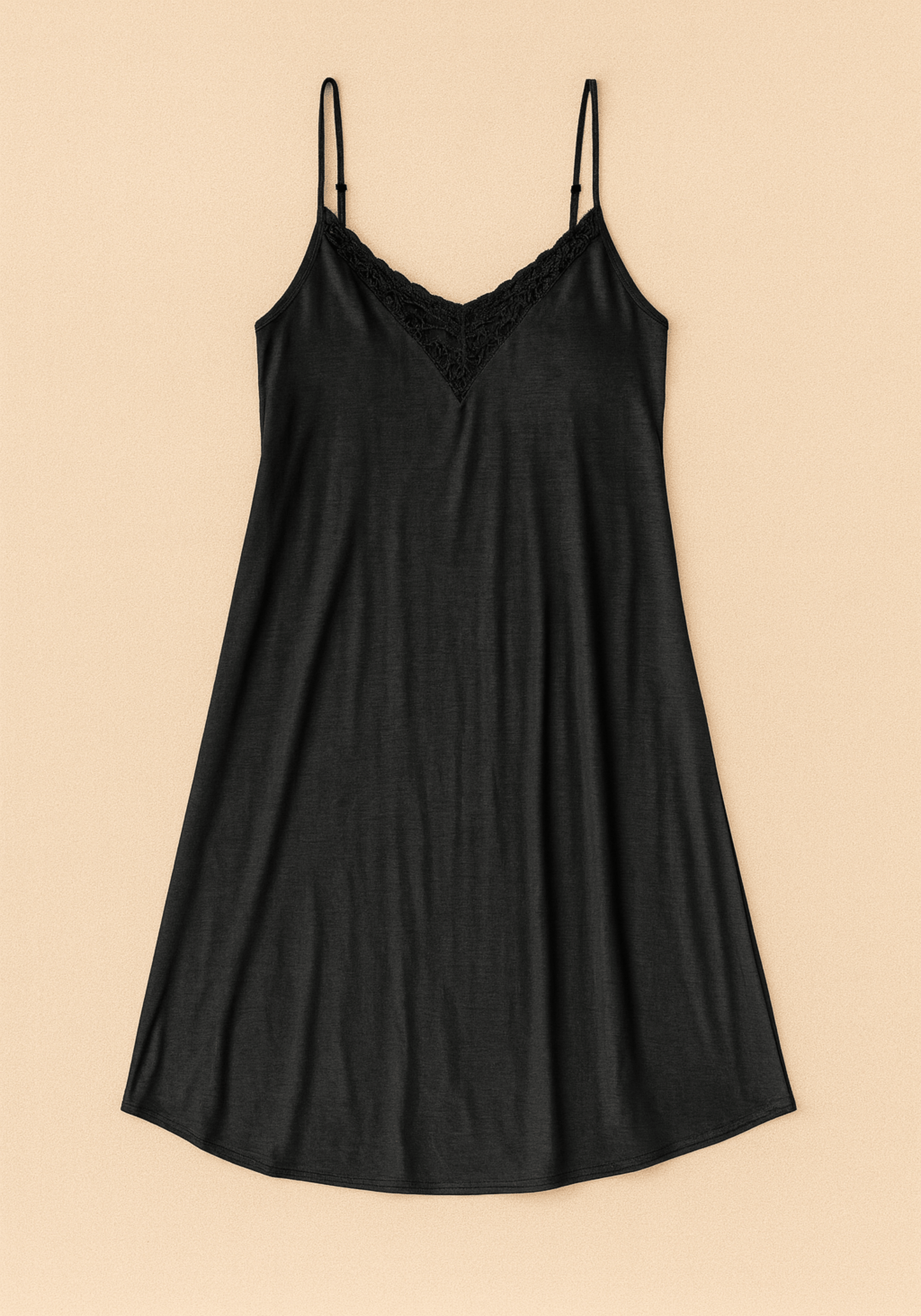 Modal Nighty: Shoulder Strap V-Lace Nighty