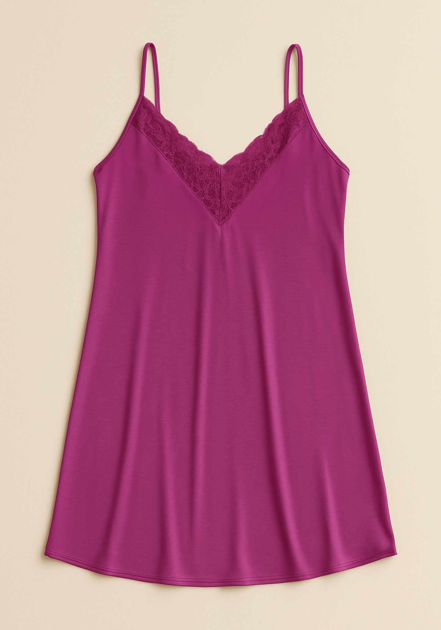 Modal Nighty: Shoulder Strap V-Lace Nighty