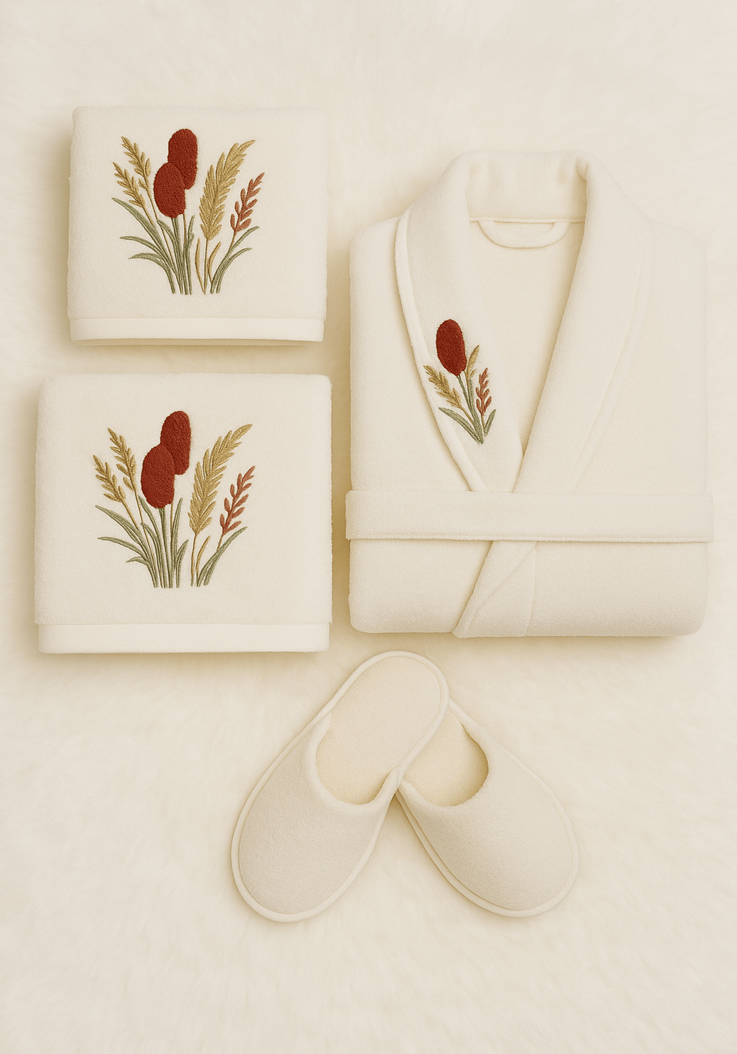 طقم رداء حمام من الخيزران مكون من 4 قطع من BTH