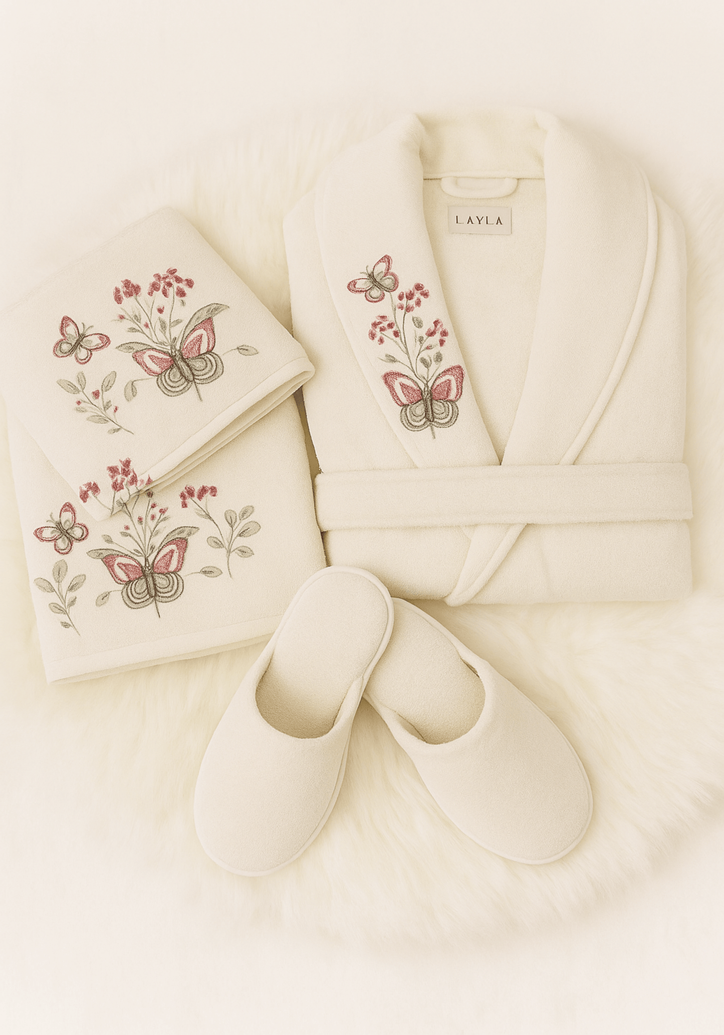 طقم رداء حمام من الخيزران مكون من 4 قطع من BTH