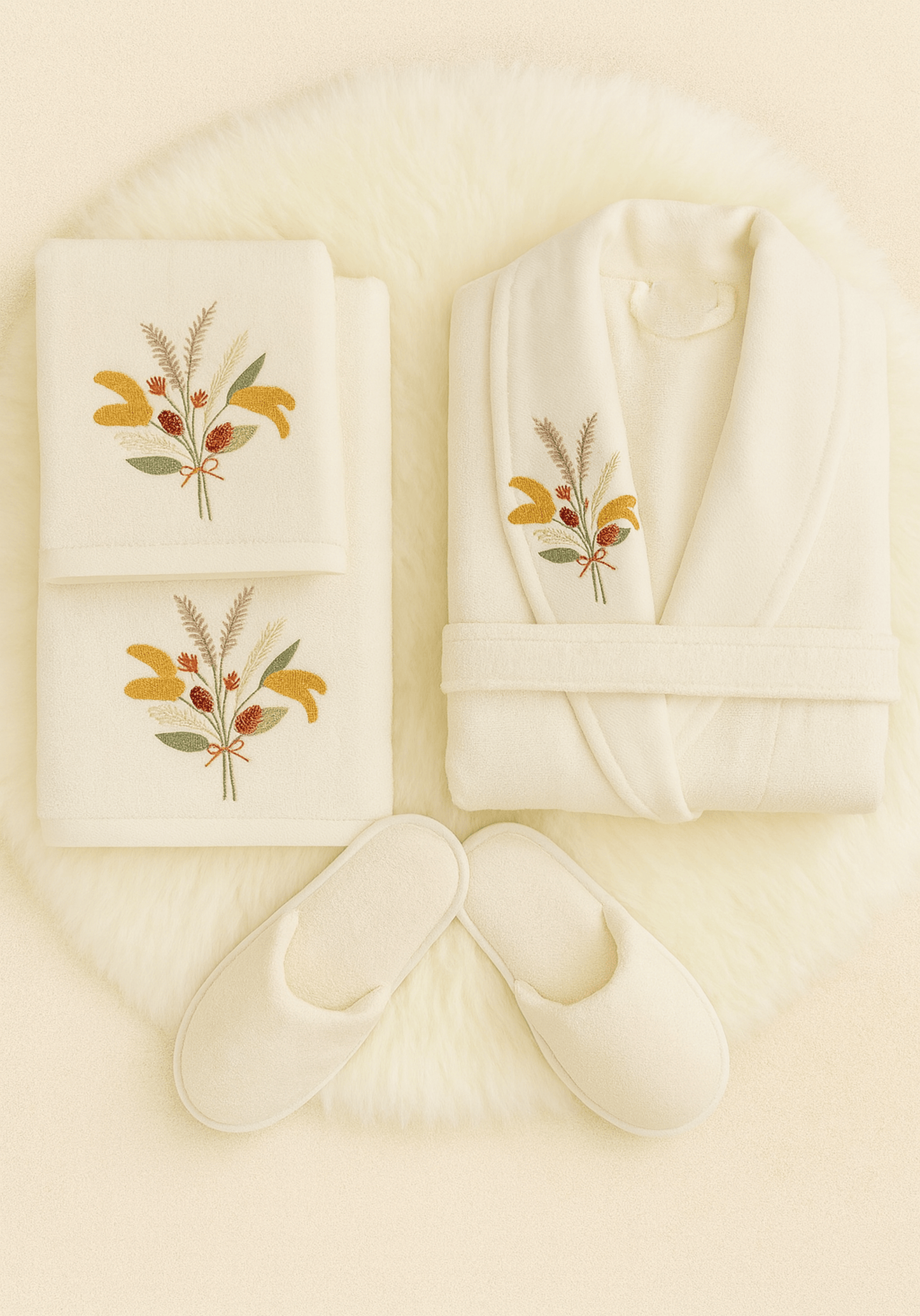 طقم رداء حمام من الخيزران مكون من 4 قطع من BTH