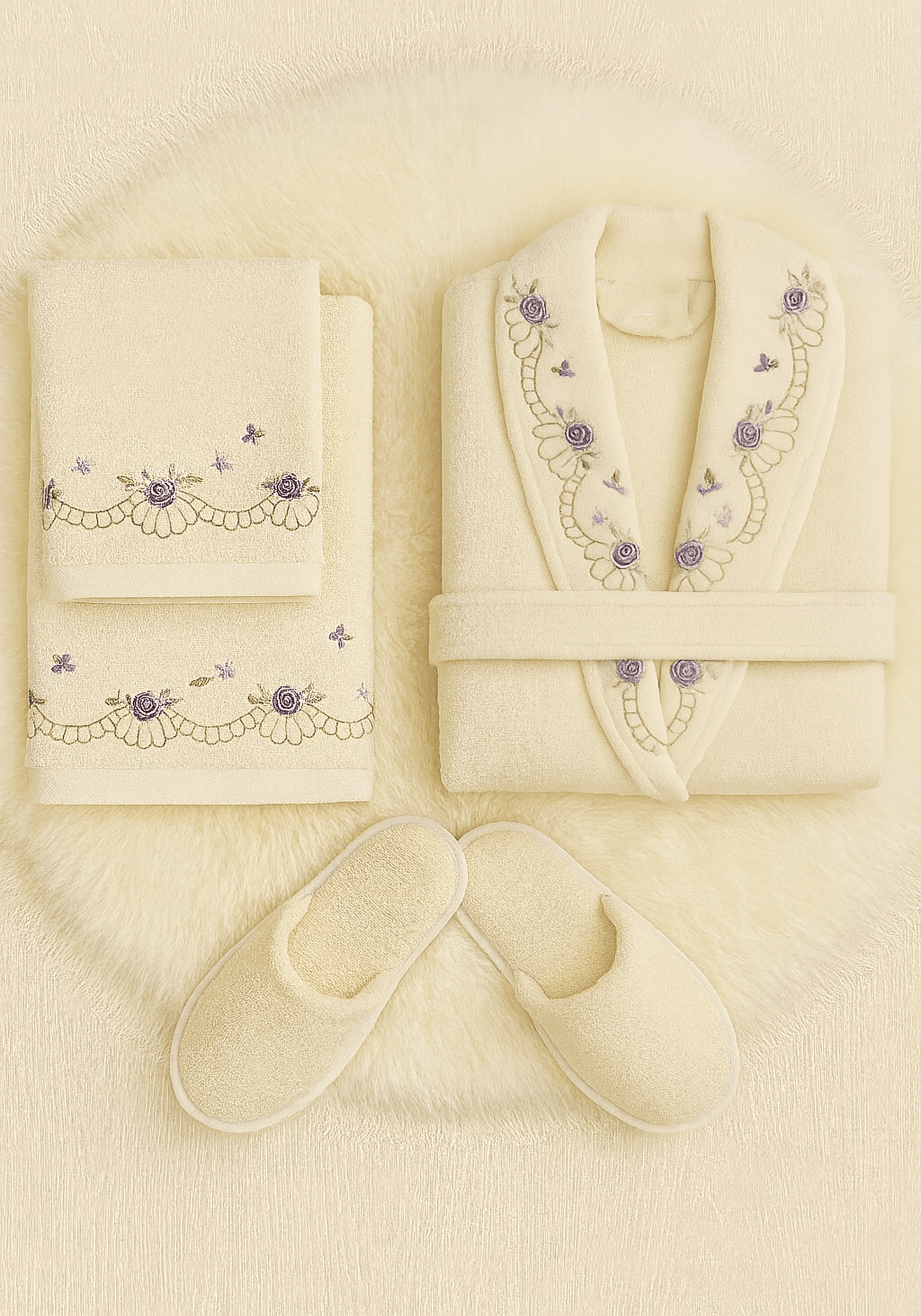 طقم رداء حمام من الخيزران مكون من 4 قطع من BTH