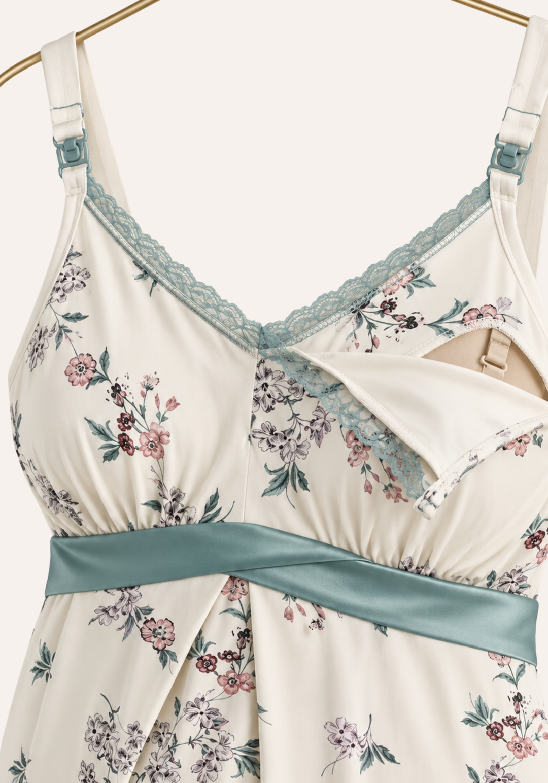 Floral Print Shoulder Strap Short Nighty
