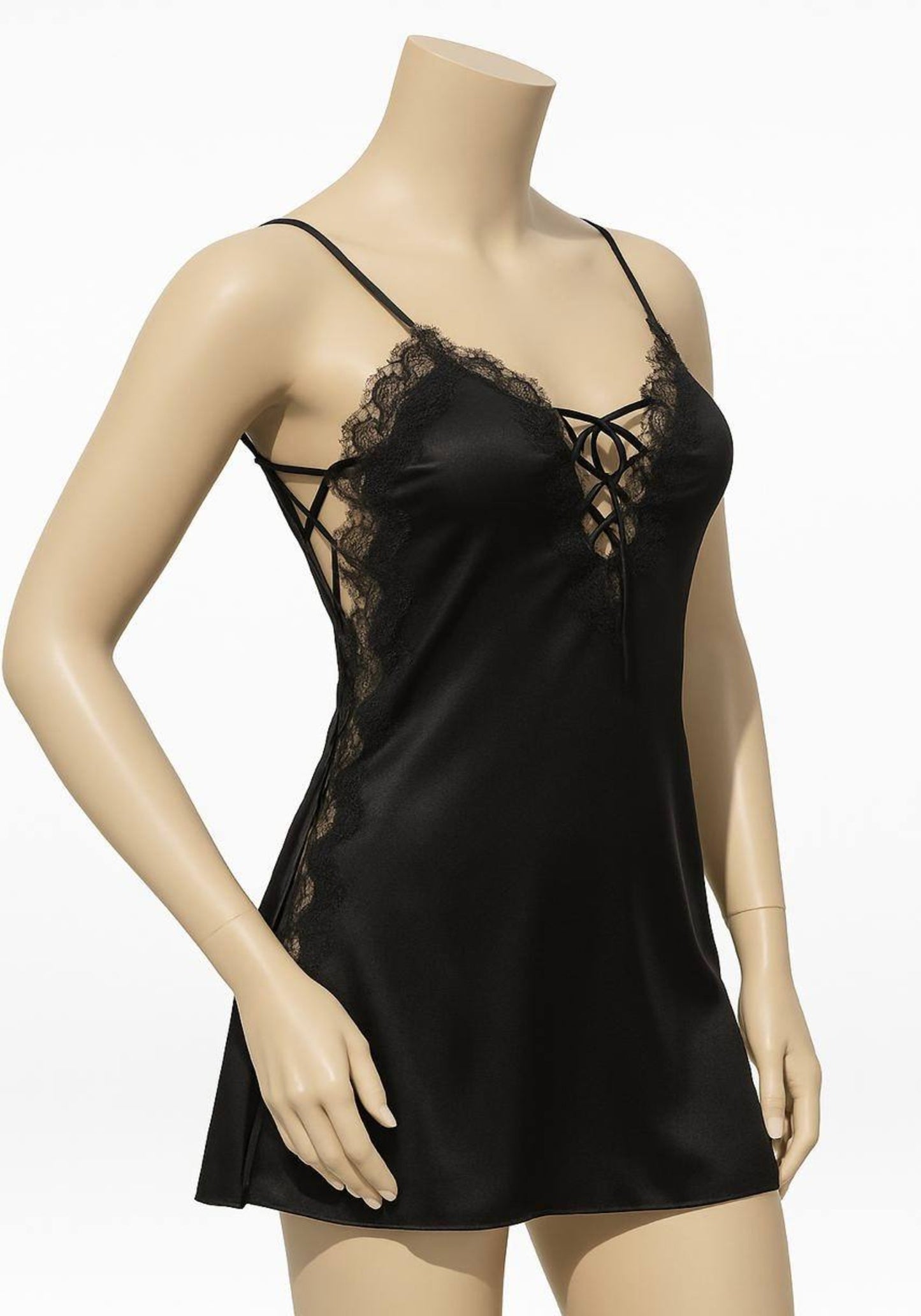 Satin Babydoll Side Dantel Openings