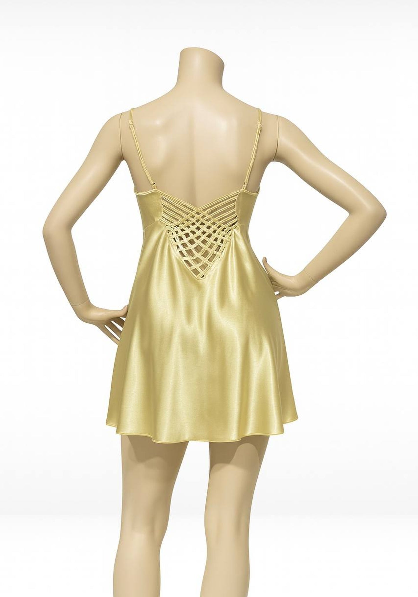 LNGR Satin Babydoll Net Straps Back