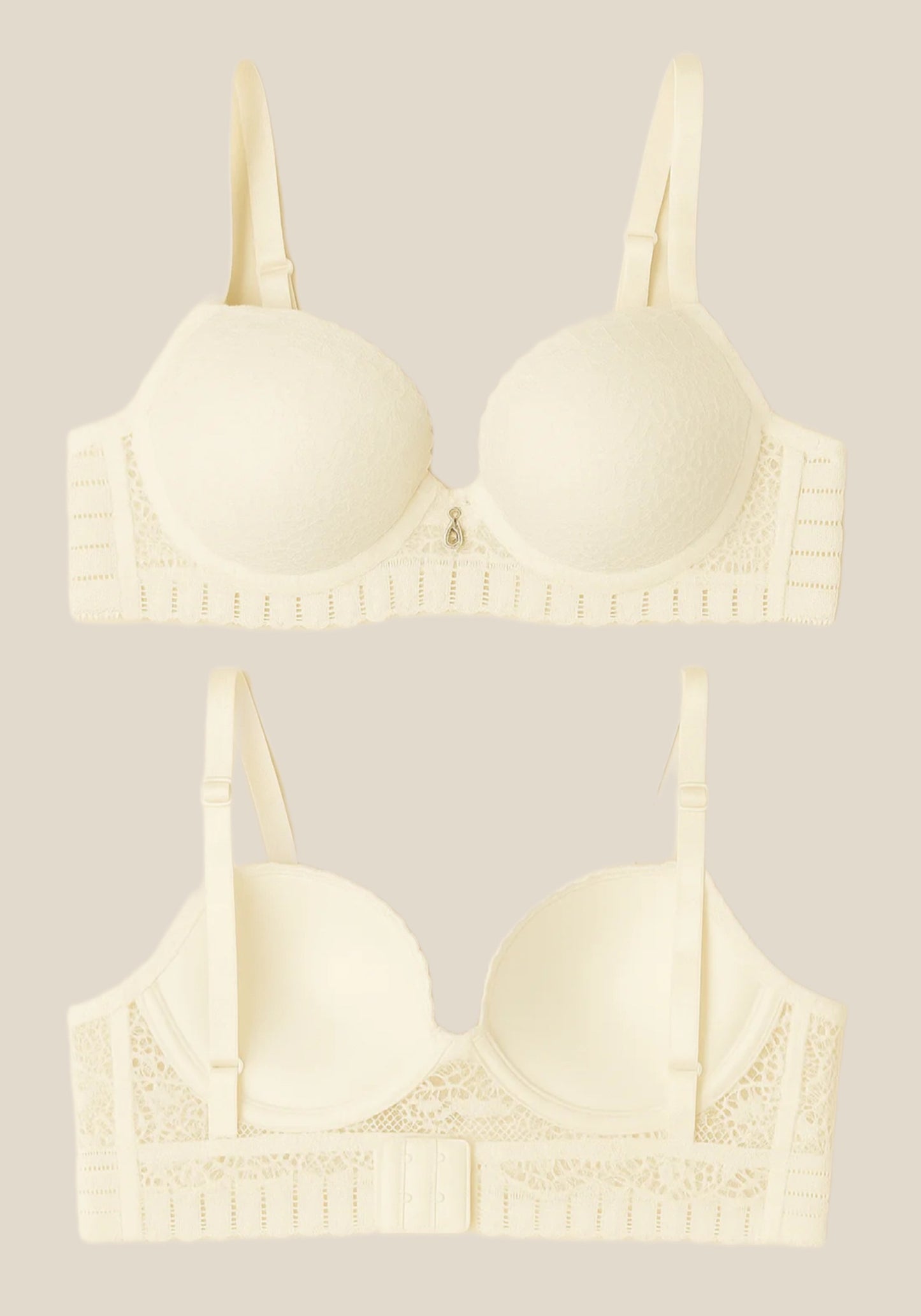 Hollow Breast Geometric Lace Bra