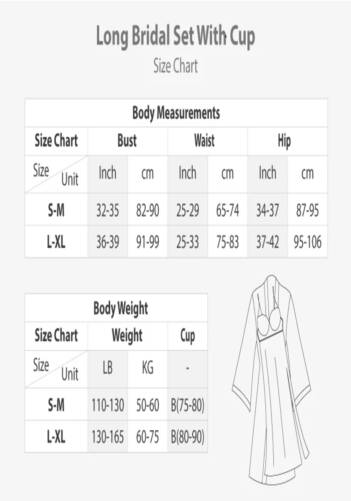 Bridal Long Robe Set: Shoulder Strap Dantel Padded Underwire Cup Schiffon Long Nighty And Satin Long Robe With Schiffon Sleeves And Satin Lace Panty