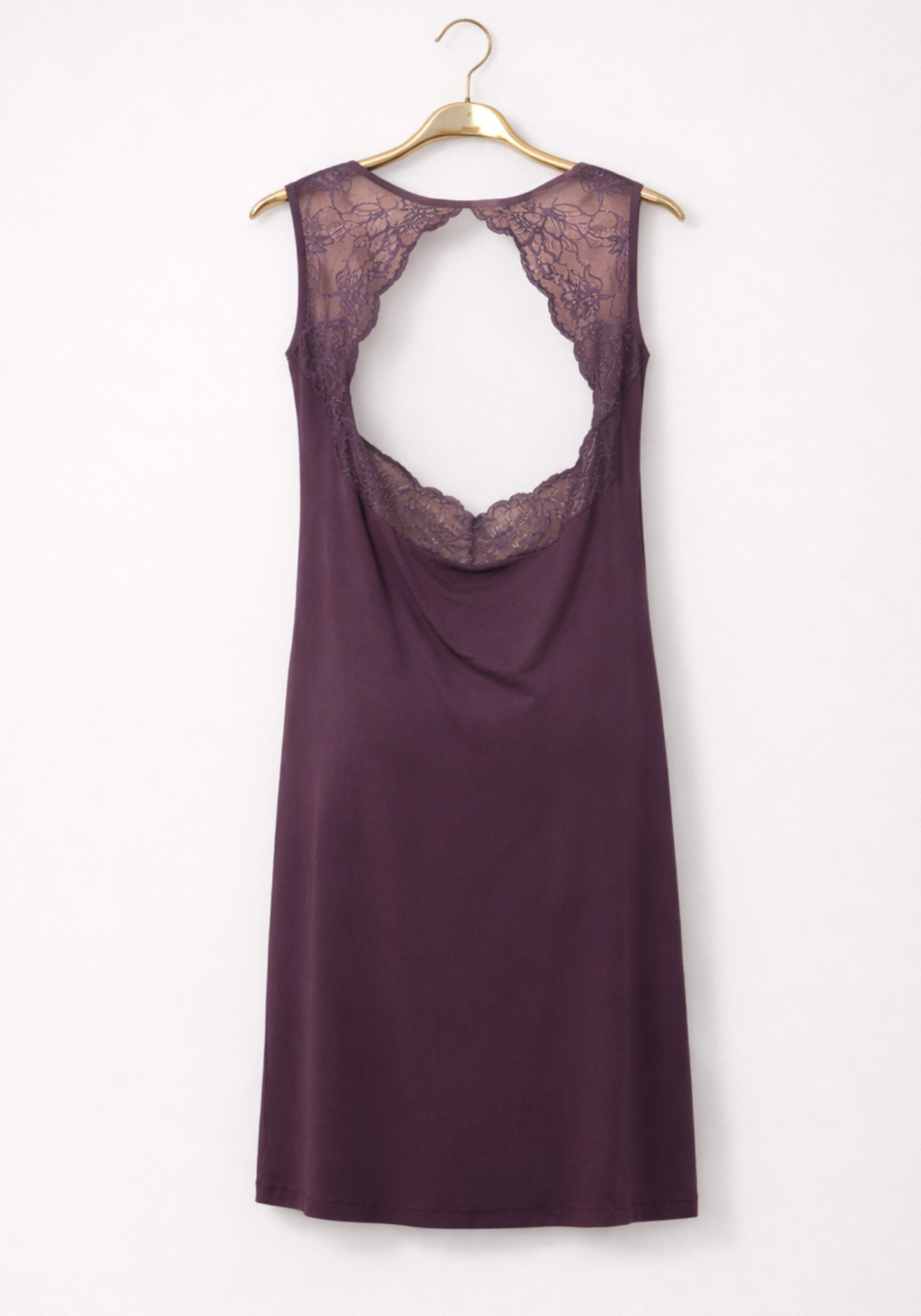 Viscose Sleeveless V Lace Collar Short Nighty