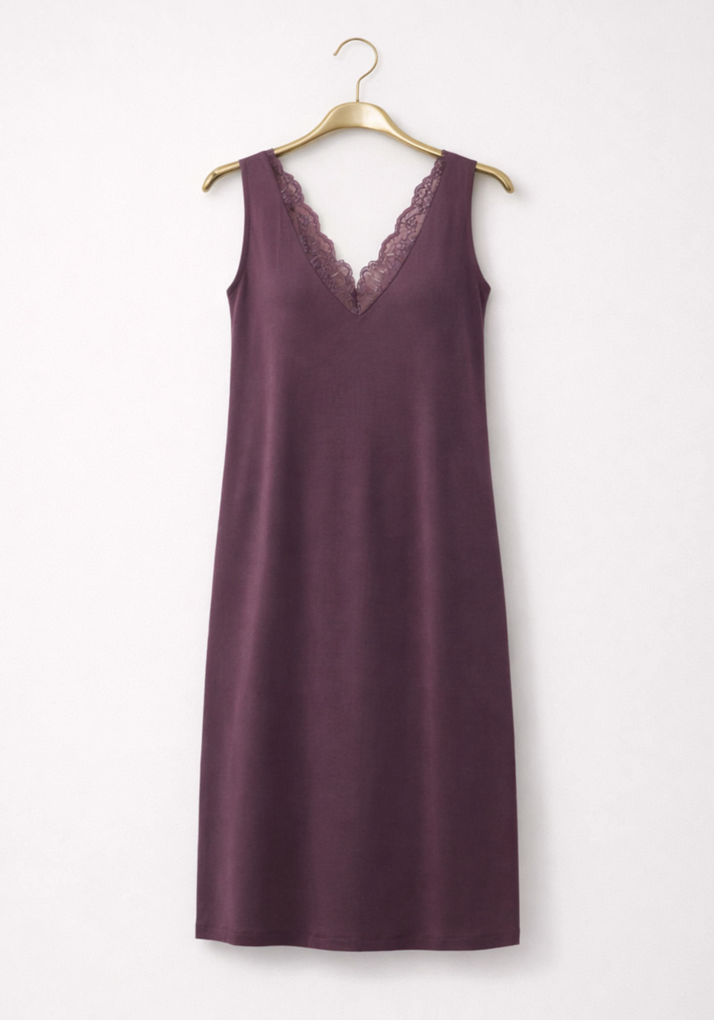 Viscose Sleeveless V Lace Collar Short Nighty