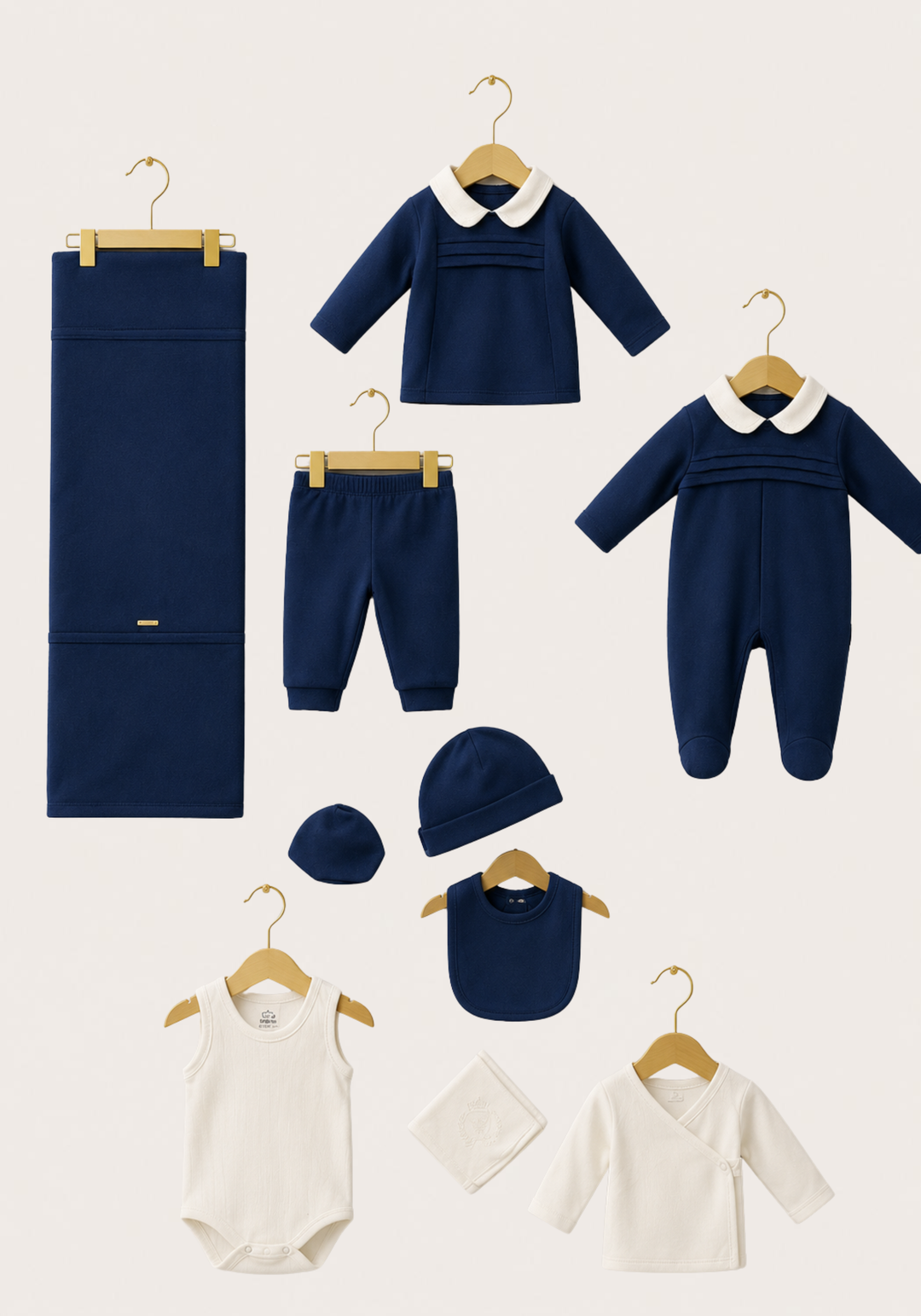 Baby Set Of 10: Romer, Top Pant, Undershirt, Banner, Cap, Blanket, Gloves, Robe, Towel