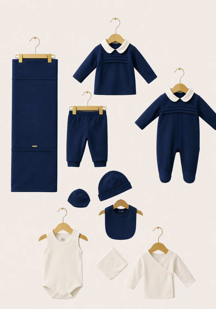 Baby Set Of 10: Romer, Top Pant, Undershirt, Banner, Cap, Blanket, Gloves, Robe, Towel