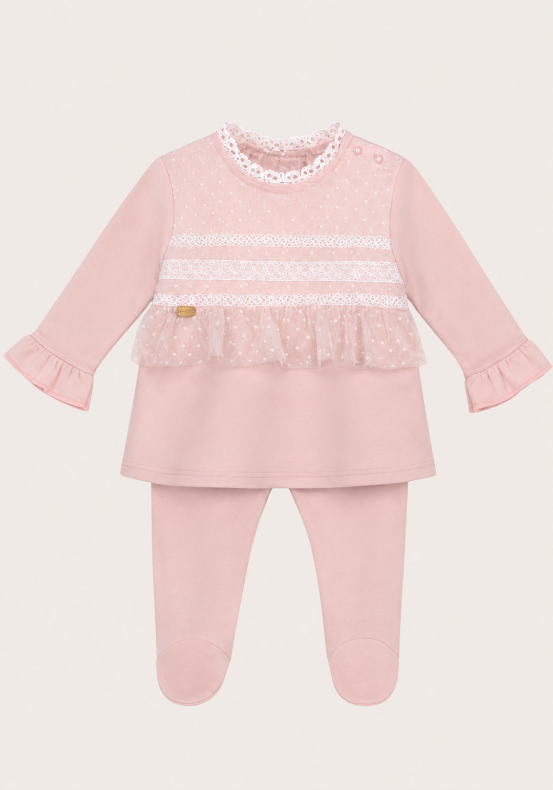 Baby Set Of 2: Top And Pant With Feet Cover