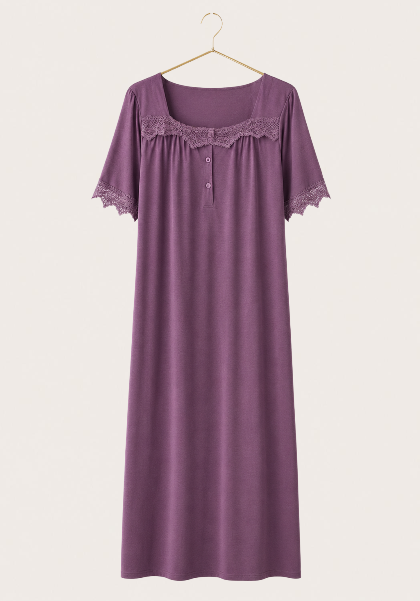 Plus Size Short Sleeve Long Gown