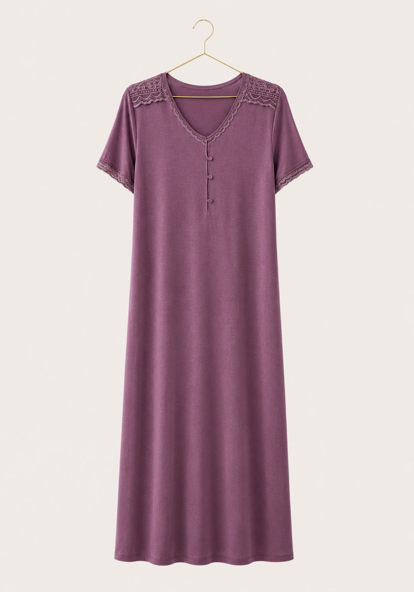 Plus Size Short Sleeve Long Gown