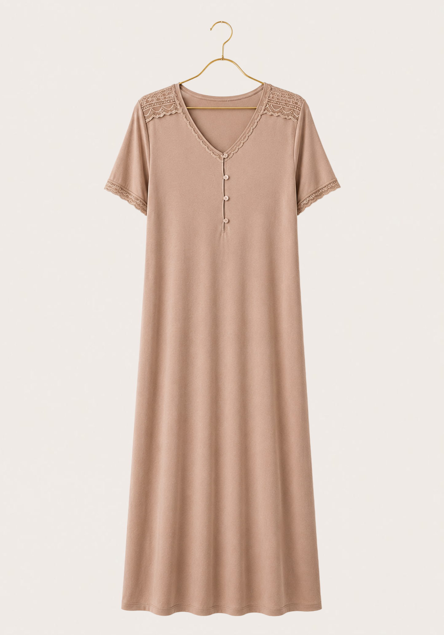 Plus Size Short Sleeve Long Gown